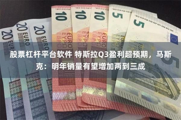 股票杠杆平台软件 特斯拉Q3盈利超预期，马斯克：明年销量有望增加两到三成