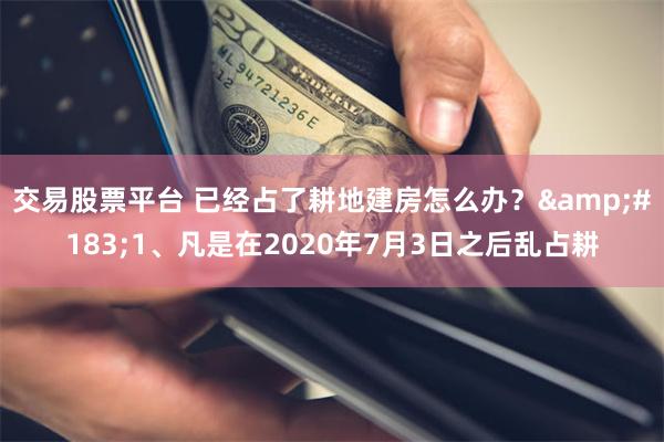 交易股票平台 已经占了耕地建房怎么办？&#183;1、凡是在2020年7月3日之后乱占耕
