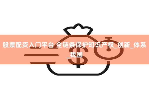 股票配资入门平台 全链条保护知识产权_创新_体系_我国